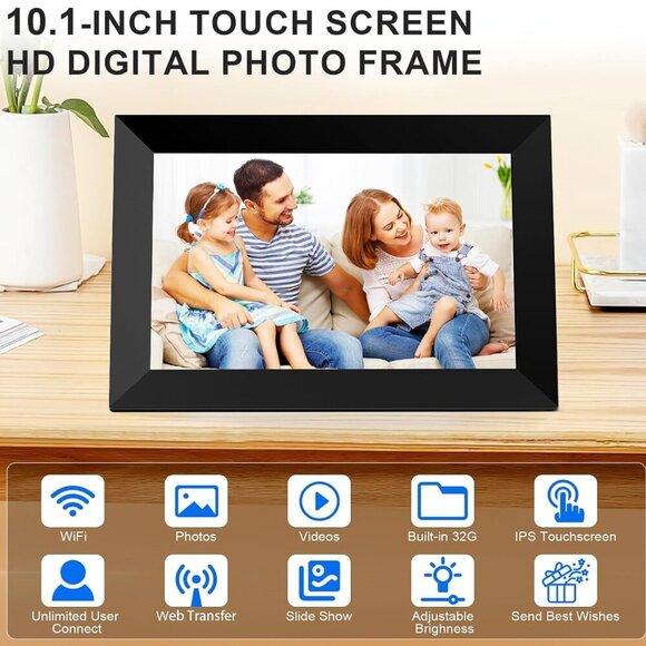 New in Box - Digital Picture Frame LOPEVI - Frameo 10.1 inch Smart WiFi Digital - Picture 5 of 6